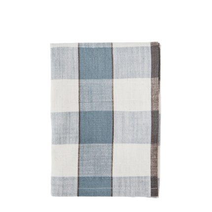 Checked Tea Towel - Dusty Blue